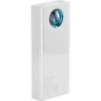 Batteria Esterna Baseus Amblight Digital Display, 30000mAh, 65W, QC + PD, 1 x USB-C - 4 x USB-A, Bianca PPLG000102 — 3