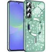 Custodia MagSafe per Samsung Galaxy A56 A566 / A36 A366, Techsuit, Luxury Glitter, Verde Chiaro — 3