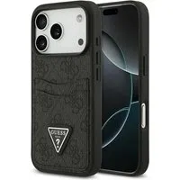 Custodia per Apple iPhone 17 Pro, Guess, 4G Double Card Triangle, Nera — 3