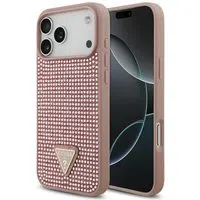 Custodia per Apple iPhone 17 Pro Max, Guess, Logo Triangolo di Strass, Rosa — 3