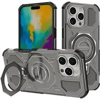 Custodia per Apple iPhone 16 Pro, Techsuit, Carbon Shield Pro, Fumo — 3