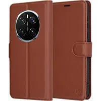 Custodia per Honor Magic7 Pro, Techsuit, Leather Folio, Marrone — 3