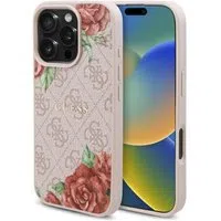Custodia MagSafe per Apple iPhone 16 Pro Max, Guess, 4G Flowers Print, Rosa — 3