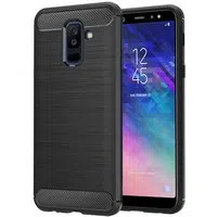 Custodia per Samsung Galaxy A6 Plus (2018) A605, Techsuit, Carbonio, Nera — 3