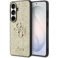 Custodia per Samsung Galaxy S26 S942, Guess, Fixed Glitter Big 4G Metal Frame, Dorata — 3