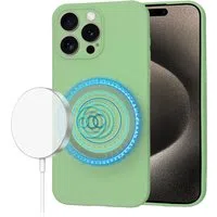 Custodia MagSafe per Apple iPhone 15 Pro Max, Techsuit, SoftFlex, Verde Chiaro — 3