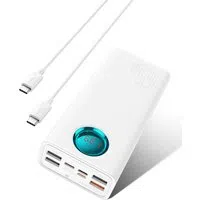 Batteria Esterna Baseus Amblight Display Digitale, 26800mAh, 65W, QC + PD, 1 x USB-C - 4 x USB-A, Bianca P10022402223-00 — 3