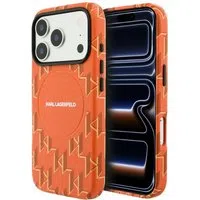 Custodia MagSafe per Apple iPhone 17 Pro Max, Karl Lagerfeld, Logo KL Monogram, Arancione — 3