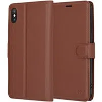 Custodia per Apple iPhone XS Max, Techsuit, Leather Folio, Marrone — 3