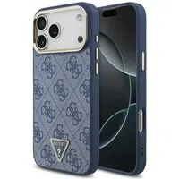 Custodia MagSafe per Apple iPhone 17 Pro Max, Guess, Logo Triangolo 4G, Blu Dorato — 3