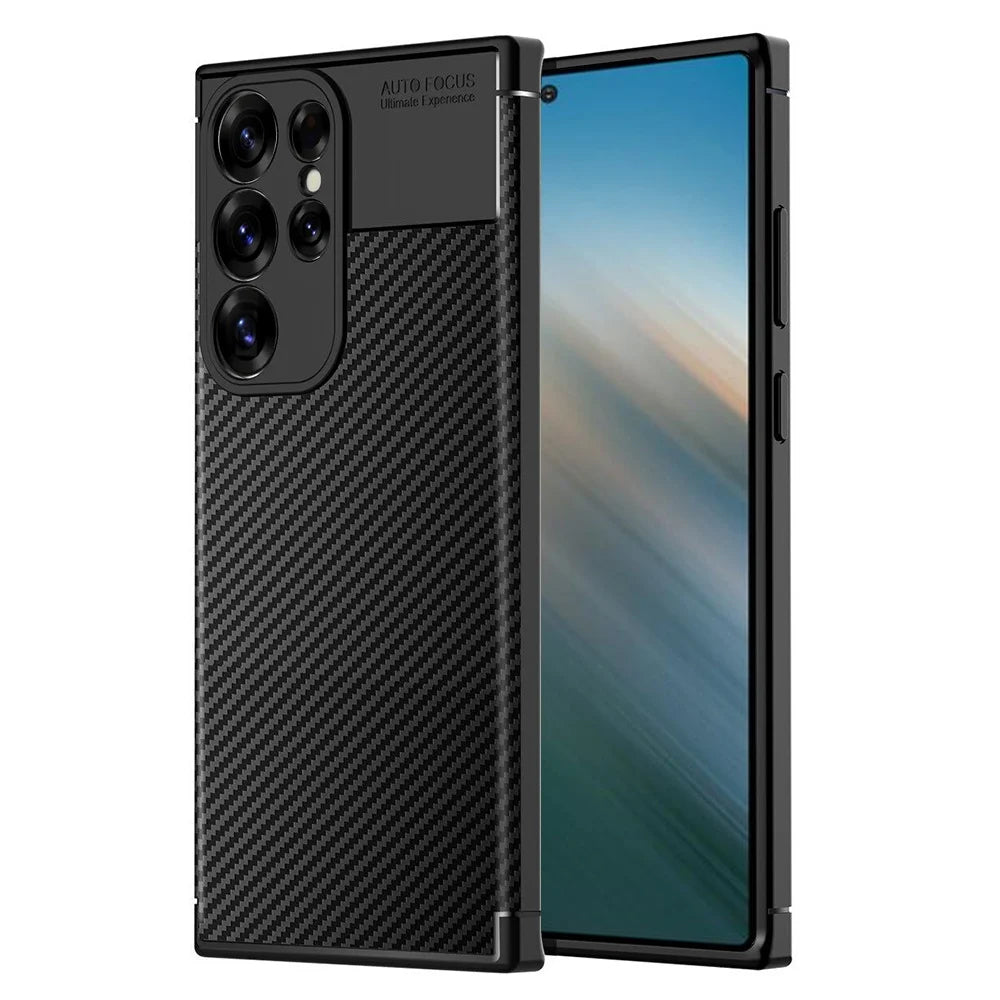 Techsuit Custodia per Samsung Galaxy S25 Ultra S938, Techsuit, CarbonFiber, Nera