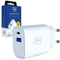 Caricatore da rete 3MK FlowPower, 25W, 1 x USB-A - 1 x USB-C, Bianco — 3