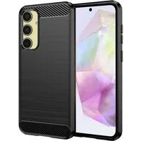 Custodia per Samsung Galaxy A35 5G A356, Techsuit, Carbonio, Nera — 3