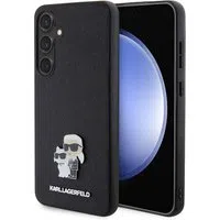 Custodia per Samsung Galaxy S24+ S926, Karl Lagerfeld, Saffiano Karl & Choupette Metal, Nera — 3