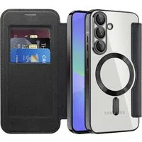 Custodia MagSafe per Samsung Galaxy A36 A366, Techsuit, SmartMag Book, Nera — 3