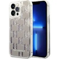 Custodia per Apple iPhone 14 Pro Max, Karl Lagerfeld, Liquid Glitter Monogram, Argento — 3