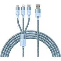 Cavo di Ricarica USB-A - Lightning / microUSB / USB-C Baseus StarSpeed 3in1, 20W, 1.2m, Blu CAXS000017 — 3