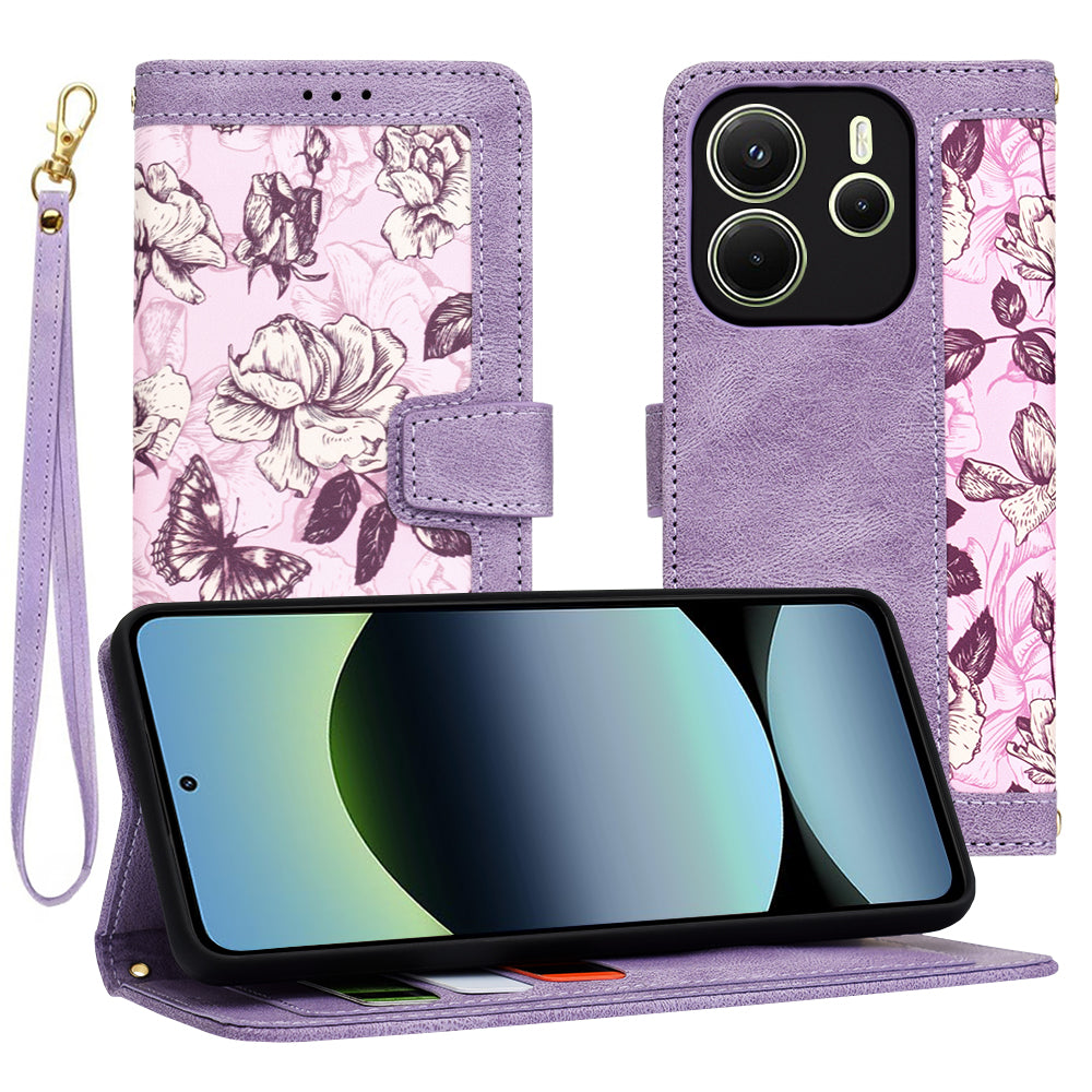 Custodia per Xiaomi Redmi Note 14 4G (Regionale), Techsuit, FlipCraft, Viola