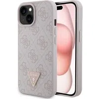 Custodia per Apple iPhone 15, Guess, 4G Triangle Strass, Rosa — 3