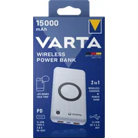 Batteria Esterna Wireless Varta Energy, 15000mAh, 18W, QC + PD + FQI, 1 x QI - 1 x USB-C - 2 x USB-A, Bianca — 3