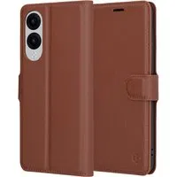 Custodia per Samsung Galaxy S25 Edge S937, Techsuit, Leather Folio, Marrone — 3