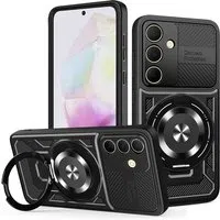 Custodia per Samsung Galaxy A35 5G A356, Techsuit, RuggedCam, Nera — 3