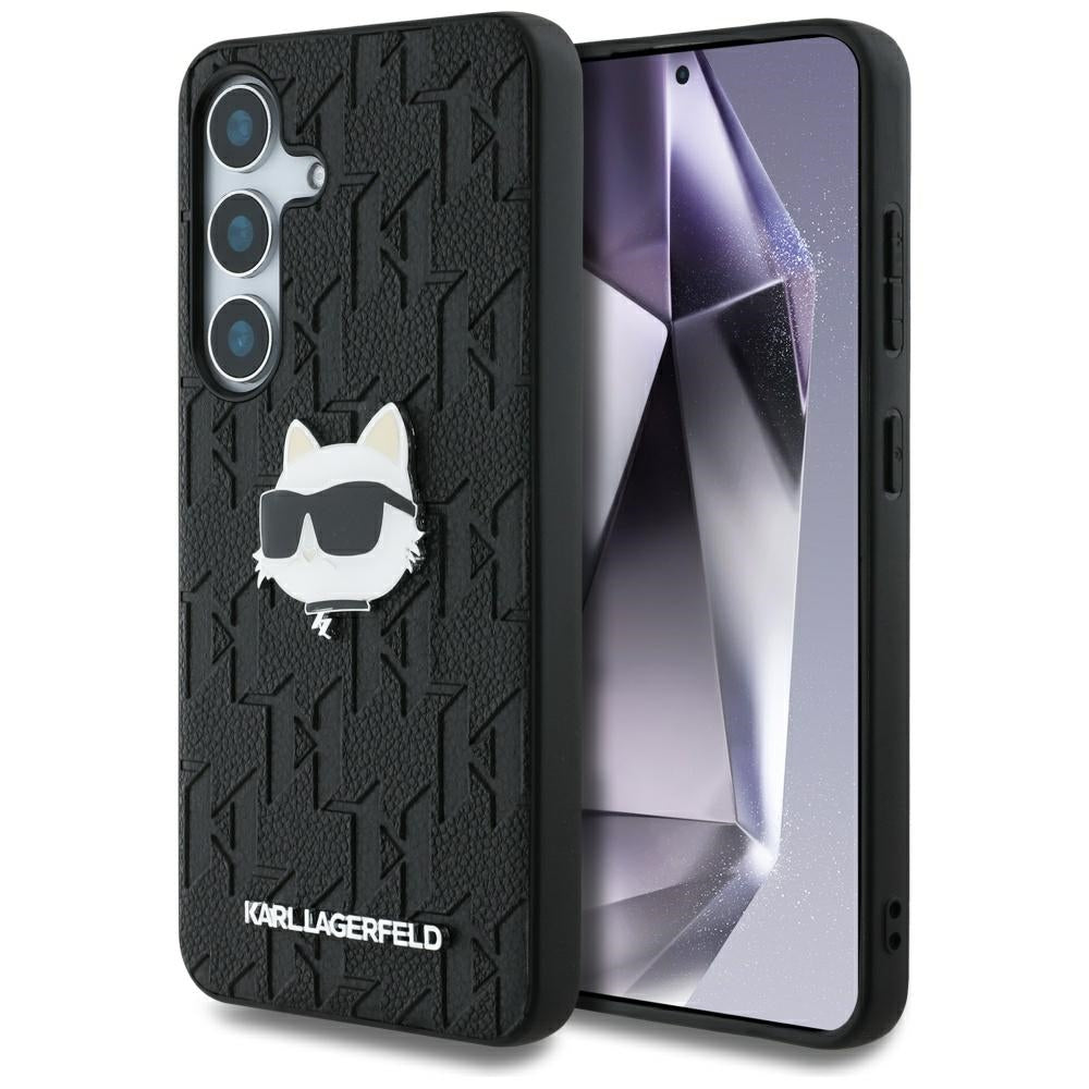 Karl Lagerfeld Custodia per Samsung Galaxy S25+ S936, Karl Lagerfeld, Monogram Choupette's Head, Nera