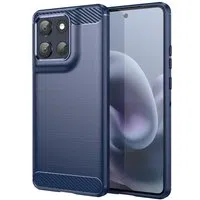Custodia per Motorola Moto G86, Techsuit, Carbonio, Blu — 3