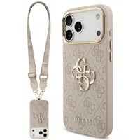 Custodia per Apple iPhone 17 Pro Max, Guess, Big 4G Classic Logo with Big Strap, Rosa — 3
