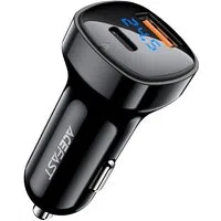 Caricabatterie Auto Acefast B4, 66W, 3A, 1 x USB-A - 1 x USB-C, Nero — 3