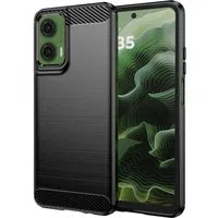 Custodia per Motorola Moto G35, Techsuit, Carbonio, Nera — 3