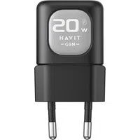 Caricabatterie Rete HAVIT UC220, 20W, 3A, 1 x USB-A - 1 x USB-C, Nero Grigio — 3
