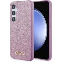 Custodia per Samsung Galaxy S24 S921, Guess, Glitter Script, Viola — 3
