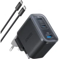 Caricabatterie da Rete con Cavo USB-C Anker Nano, 70W, 3.5A, 1 x USB-A - 2 x USB-C, Grigio B121A311 — 3
