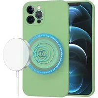 Custodia MagSafe per Apple iPhone 12 Pro Max, Techsuit, SoftFlex, Verde Chiaro — 3