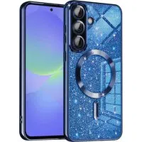 Custodia MagSafe per Samsung Galaxy A56 A566 / A36 A366, Techsuit, Luxury Glitter, Blu Scuro — 3