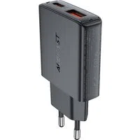 Caricabatterie Retea Acefast A69, 30W, 3A, 1 x USB-A - 1 x USB-C, Nero — 3