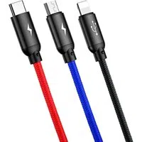 Cavo di Ricarica USB-A - Lightning / microUSB / USB-C Baseus Colors 3in1, 20W, 1.2m, Nero CAMLT-BSY01 — 3
