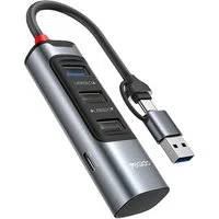 Hub USB / USB-C Yesido HB19, 4in1, Grigio — 3