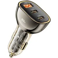Caricabatterie Auto Toocki 2C+A, 80W, 3A, 1 x USB-A - 2 x USB-C, Nero TCC2C 1A-XF01 — 3