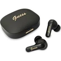 Auricolari Bluetooth Guess Script con Logo Metallico, TWS, Nero — 3