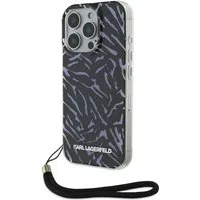 Custodia per Apple iPhone 16 Pro Max, Karl Lagerfeld, Zebra with Cord Strap, Viola — 3