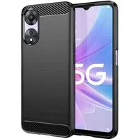Custodia per Oppo A58 5G / A78 5G, Techsuit, Carbonio, Nera — 3