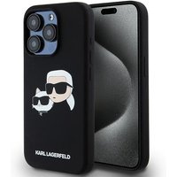 Custodia MagSafe per Apple iPhone 15 Pro Max, Karl Lagerfeld, Silicone Karl & Choupette, Nera