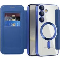 Custodia MagSafe per Samsung Galaxy S24+ S926, Techsuit, SmartMag Book, Blu — 3