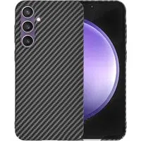 Custodia per Samsung Galaxy S23 FE S711, Techsuit, Carbonite FiberShell, Nera — 3