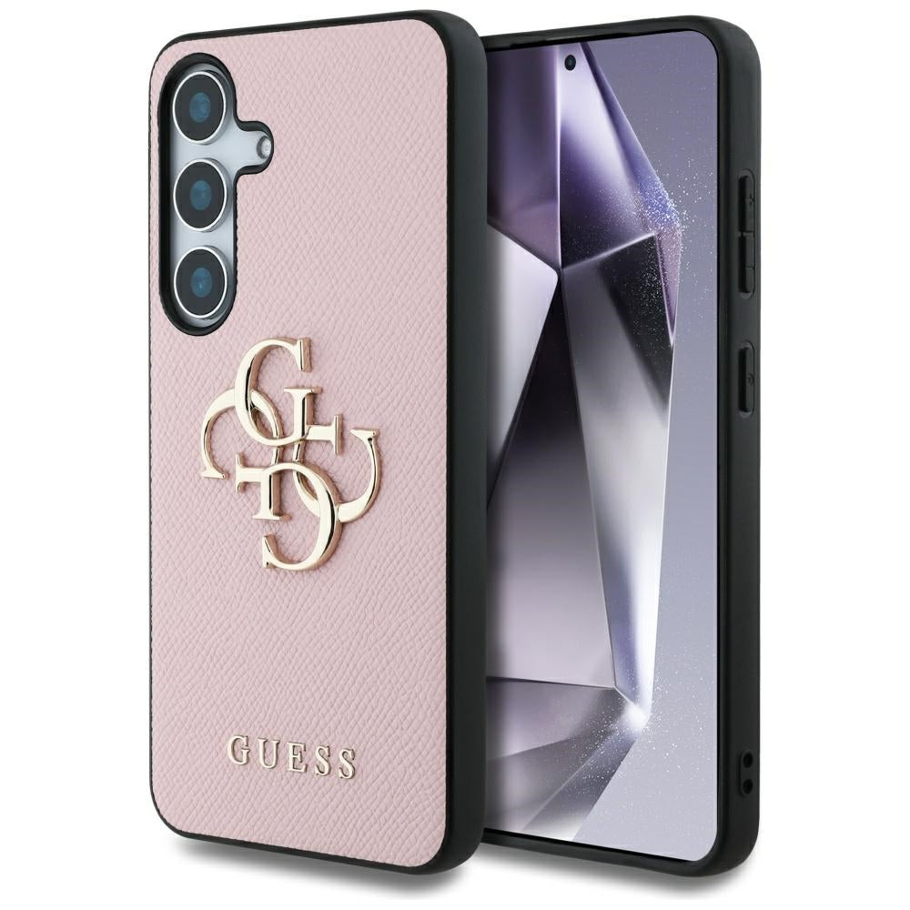 Guess Custodia per Samsung Galaxy S25+ S936, Guess, 4G Grained Big and Classic Logo, Rosa