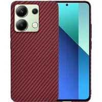 Custodia per Xiaomi Redmi Note 13 4G, Techsuit, Carbonite FiberShell, Rossa — 3