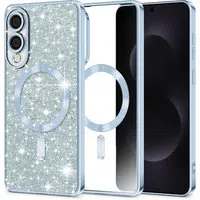 Custodia MagSafe per Samsung Galaxy S25 Edge S937, Techsuit, Luxury Glitter, Blu — 3