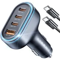 Caricabatterie Auto Con Cavo USB-C Lisen, 101W, 3.25A, 1 x USB-A - 3 x USB-C, Nero YL0223120021 — 3